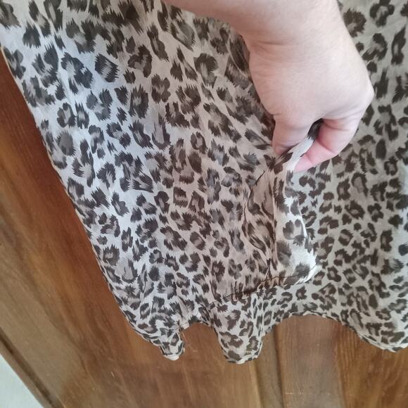 Turquoise Haven Sheer Leopard Animal Print Kimono Duster One Size Beach Cover Up - Picture 3 of 6